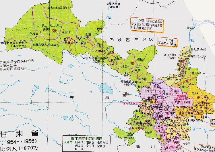 阿拉善盟地图划归甘肃的酒泉便于管理